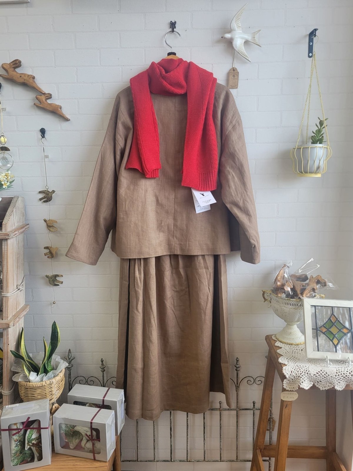 画像8: Humming bird　メリノウール100％へリンボン柄マフラー　OR (8)