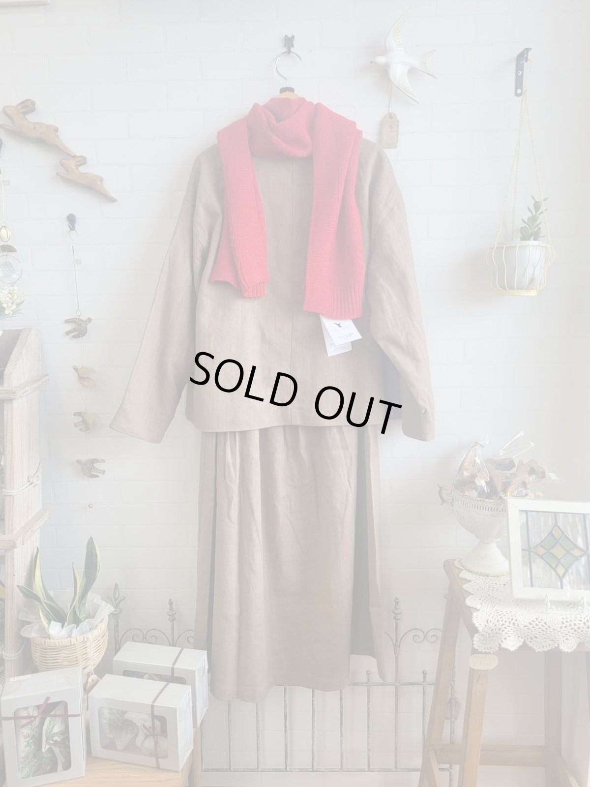 画像8: Humming bird　メリノウール100％へリンボン柄マフラー　NV (8)