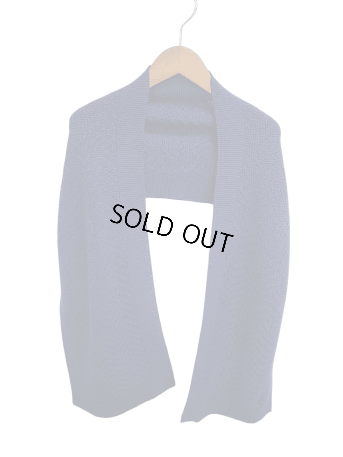 画像1: Humming bird　メリノウール100％へリンボン柄マフラー　NV (1)