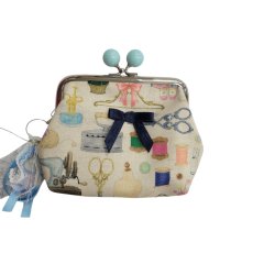 画像1: 【ハンドメイド】yukiemonがま口ポーチ　Y-29 (1)