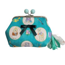 画像1: 【ハンドメイド】yukiemonがま口ポーチ　Y-25 (1)