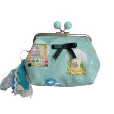 画像1: 【ハンドメイド】yukiemonがま口ポーチ　Y-26 (1)