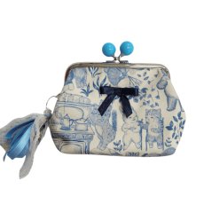 画像1: 【ハンドメイド】yukiemonがま口ポーチ　Y-28 (1)