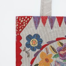 画像2: Nathalie Lete Rectangle tote bag Blue cat NL361 (2)