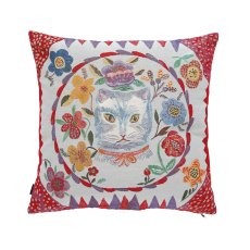 画像1: Nathalie Lete Cushion cover Blue cat NL371 (1)