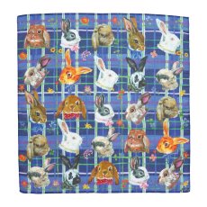 画像1: Nathalie Lete Handkerchief Rabbits(BL)　NL343 (1)