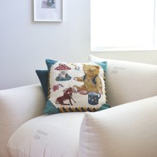 画像2: Nathalie Lete Cushion cover Blue cat NL371 (2)