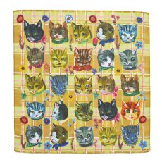 画像1: Nathalie Lete Handkerchief Cats(YE)　NL341 (1)