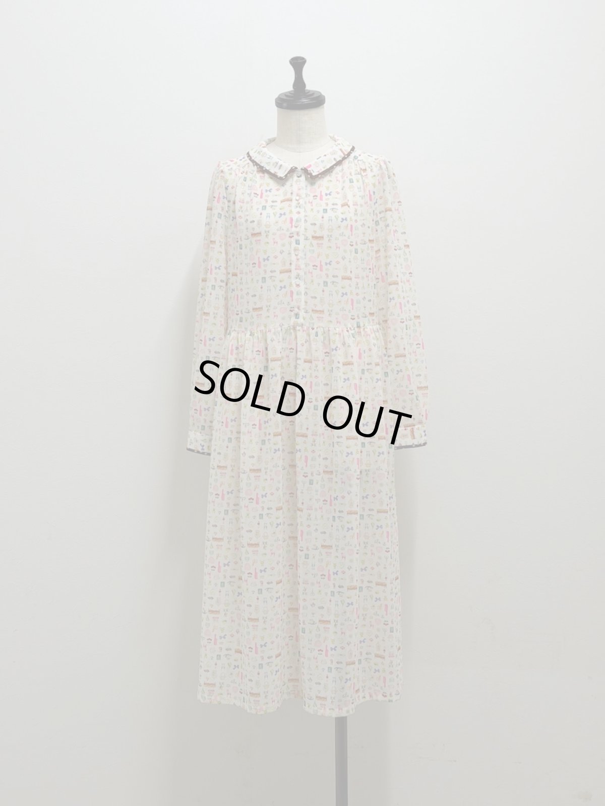 画像1: 【1月中旬〜1月下旬】テキスタイルシックワンピース(ジョーゼット)（M） 6110030 (1)