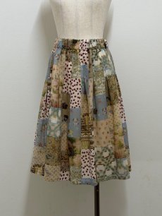 画像1: 【12月中旬〜12月下旬】テキスタイル丈短めスッキリスカート(M)6160080 (1)