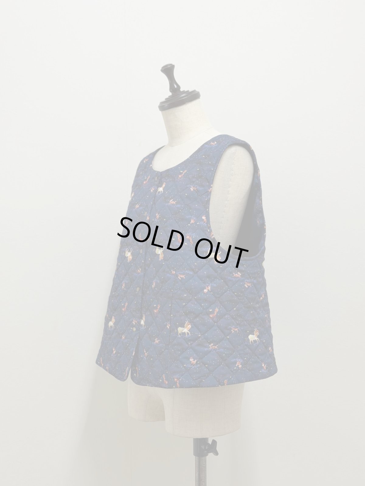 画像2: 【1月中旬〜1月下旬】草原のライオン キルトベスト(3L)　6690020 (2)