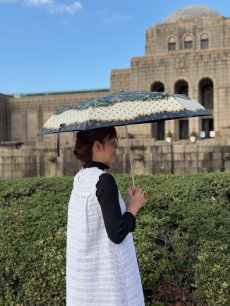 画像4: 【3月上旬〜3月中旬】テキスタイル折りたたみ日傘 6100020 (4)