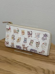 画像1: 【4月中旬〜4月下旬】テキスタイルぺたんこ長財布　6100180 (1)