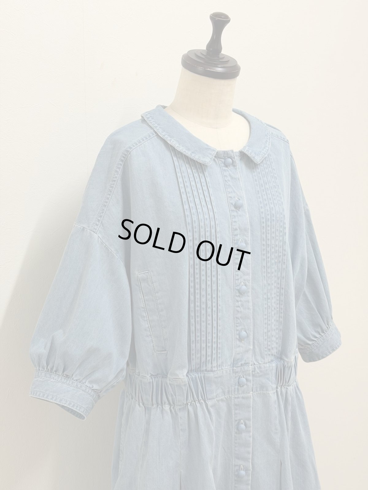 画像2: 【4月中旬〜4月下旬】デニムワンピースコート（3L） 6610160 (2)