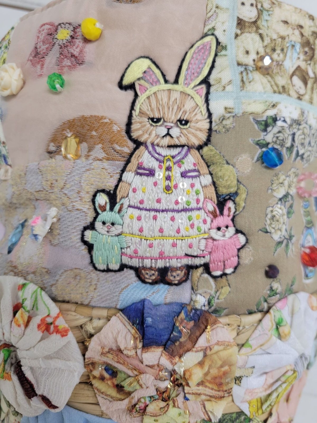 画像16: 【即納】リメイクパッチワークかごBAG　5100700B-RM (16)