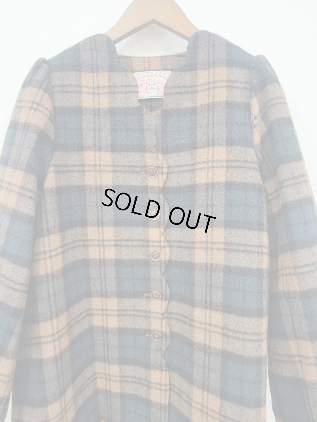 画像3: 【即納】yukiemon チェックコート　ブラウン×グリーン（M）5195250 (3)