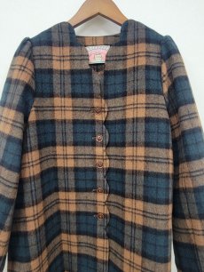 画像3: 【即納】yukiemon チェックコート　ブラウン×グリーン（3L）5695260 (3)