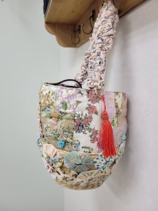 画像2: 【即納】リメイクパッチワークかごBAG　5100700B-RM (2)