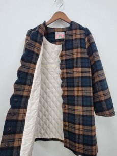 画像5: 【即納】yukiemon チェックコート　ブラウン×グリーン（3L）5695260 (5)