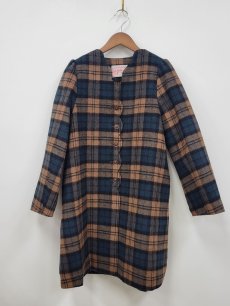 画像1: 【即納】yukiemon チェックコート　ブラウン×グリーン（3L）5695260 (1)