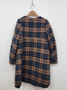 画像2: 【即納】yukiemon チェックコート　ブラウン×グリーン（3L）5695260 (2)