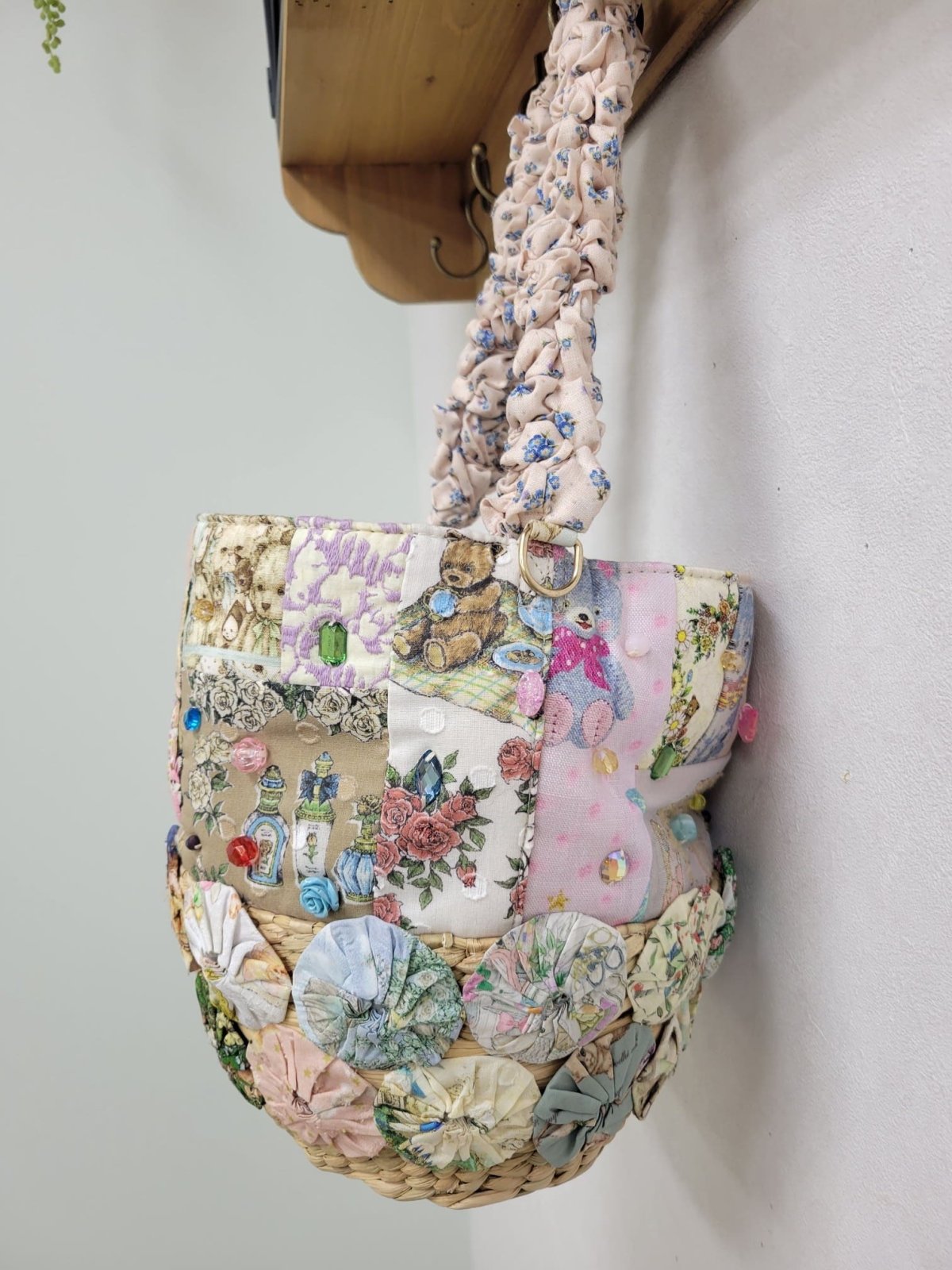 画像10: 【即納】リメイクパッチワークかごBAG　5100700B-RM (10)