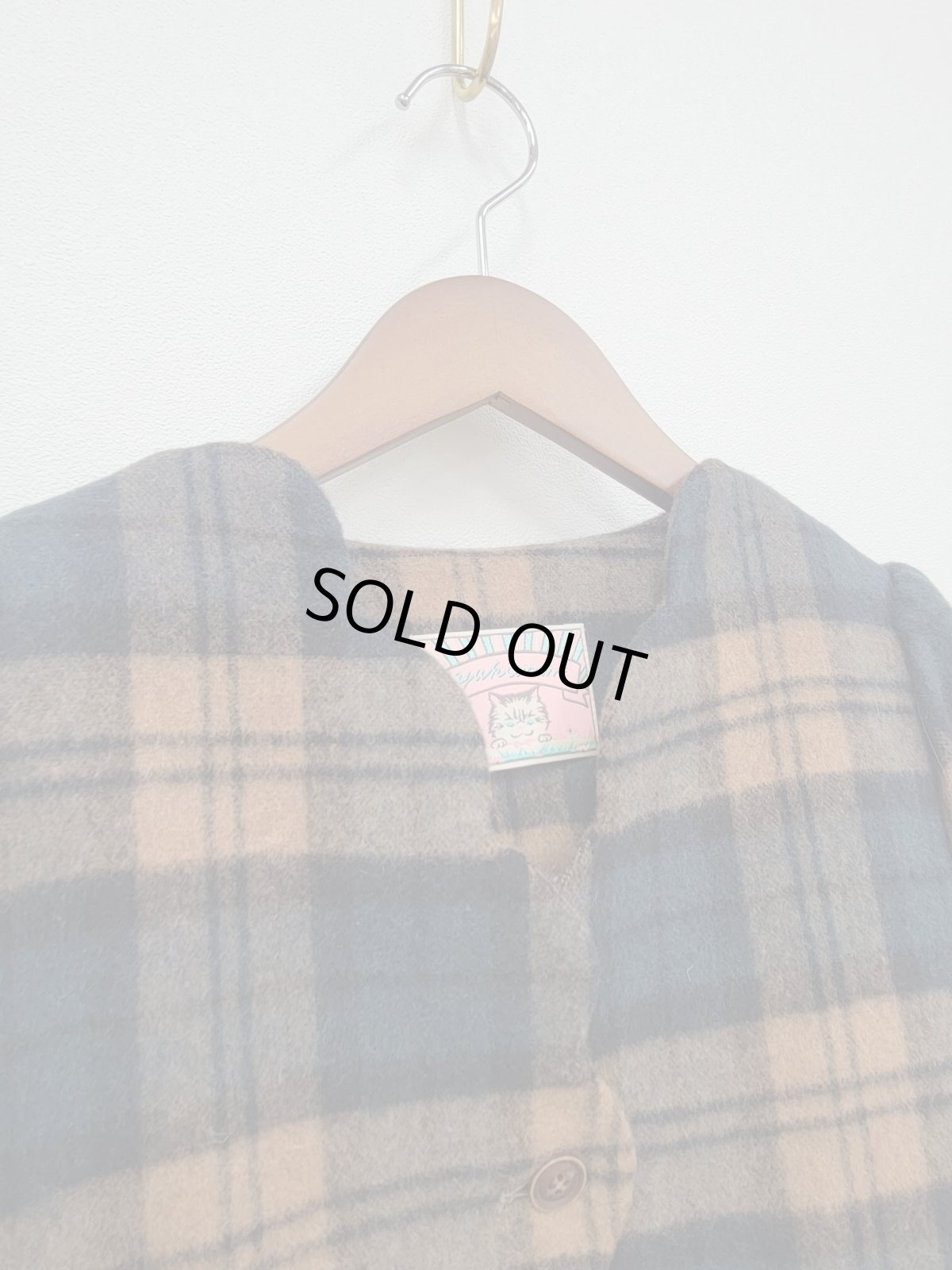 画像4: 【即納】yukiemon チェックコート　ブラウン×グリーン（M）5195250 (4)