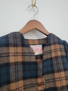 画像4: 【即納】yukiemon チェックコート　ブラウン×グリーン（3L）5695260 (4)