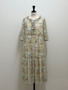 画像12: 【4月下旬〜5月中旬】5分袖テキスタイルワンピース ペチなし（M） 6110190　※数量限定 (12)