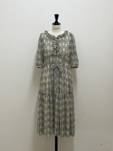 画像3: 【4月下旬〜5月中旬】5分袖テキスタイルワンピース ペチなし（M） 6110190　※数量限定 (3)