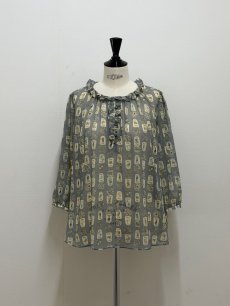 画像1: 【4月下旬〜5月中旬】5分袖テキスタイルブラウス（3L） 6670060　※数量限定 (1)