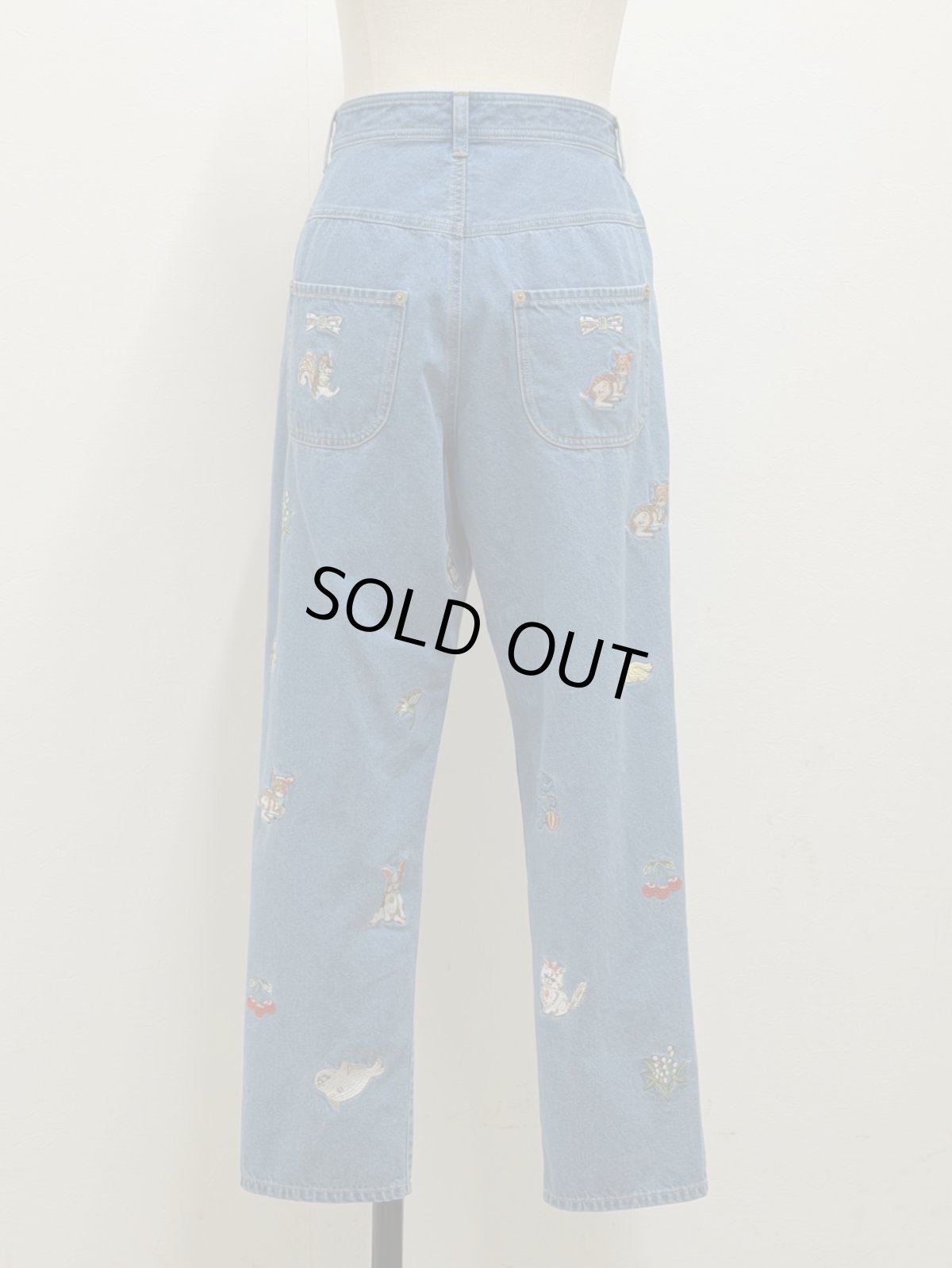 画像2: 【5月中旬〜5月下旬】fortune刺繍デニムパンツ(3L)　6640060 (2)