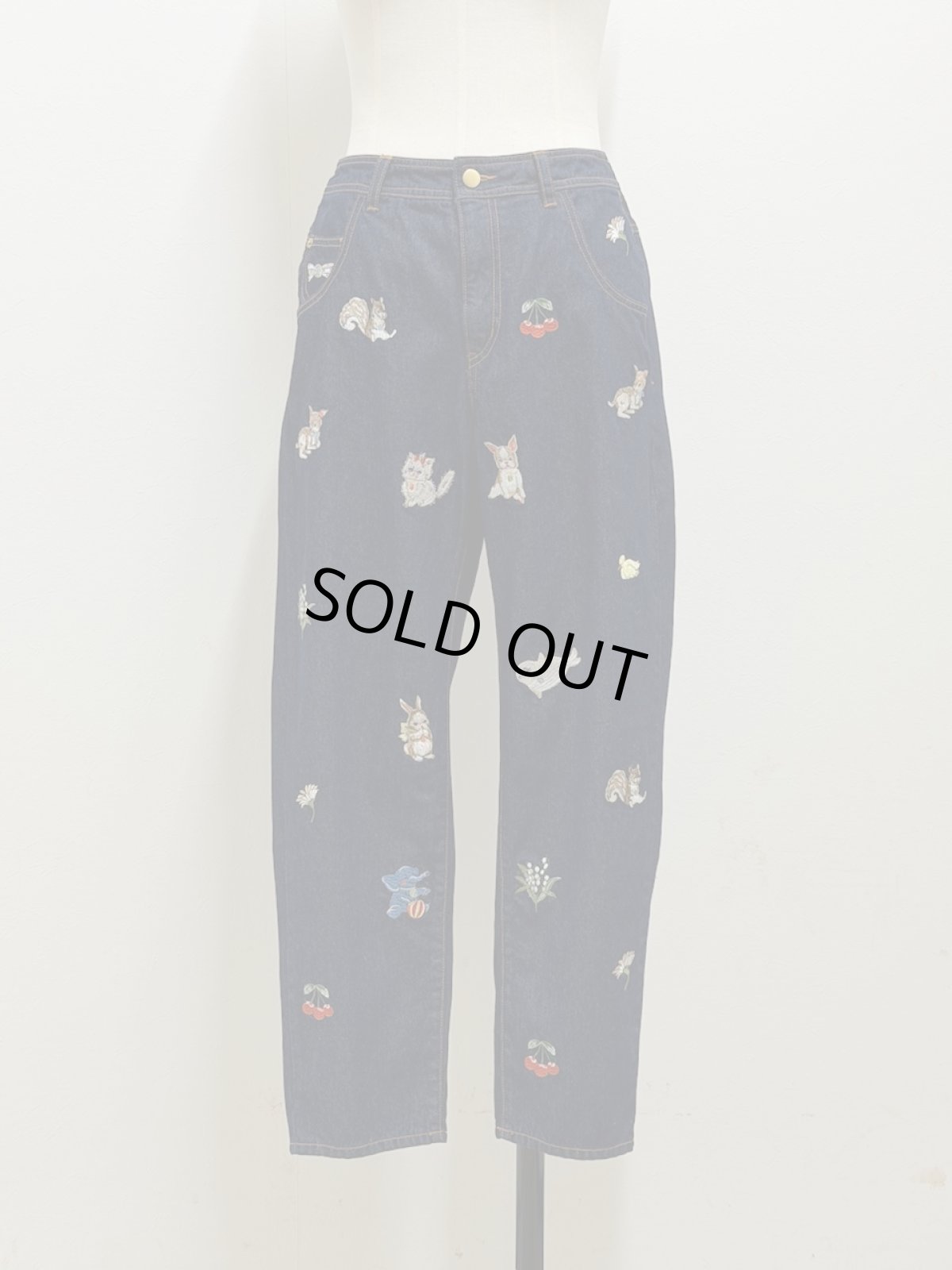 画像3: 【5月中旬〜5月下旬】fortune刺繍デニムパンツ(3L)　6640060 (3)