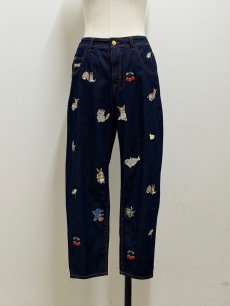 画像1: 【5月中旬〜5月下旬】fortune刺繍デニムパンツ(M)　6140050 (1)
