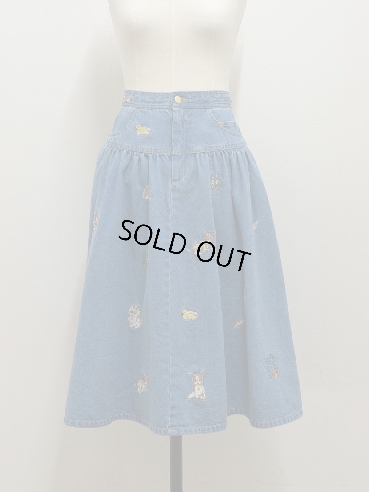 画像5: 【5月中旬〜5月下旬】fortune刺繍デニムスカート（3L）6660260 (5)