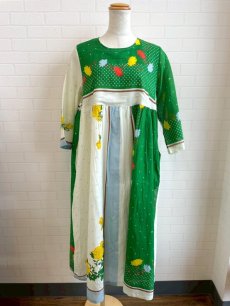 画像1: kilki ワンピース スカーフプリント BE (1)