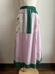 画像1: kilki スカート スカーフプリント PU (1)