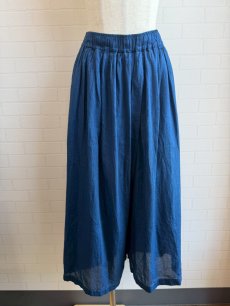画像1: 【tukuroi】20ozコットンガーゼデニムガウチョパンツ (1)