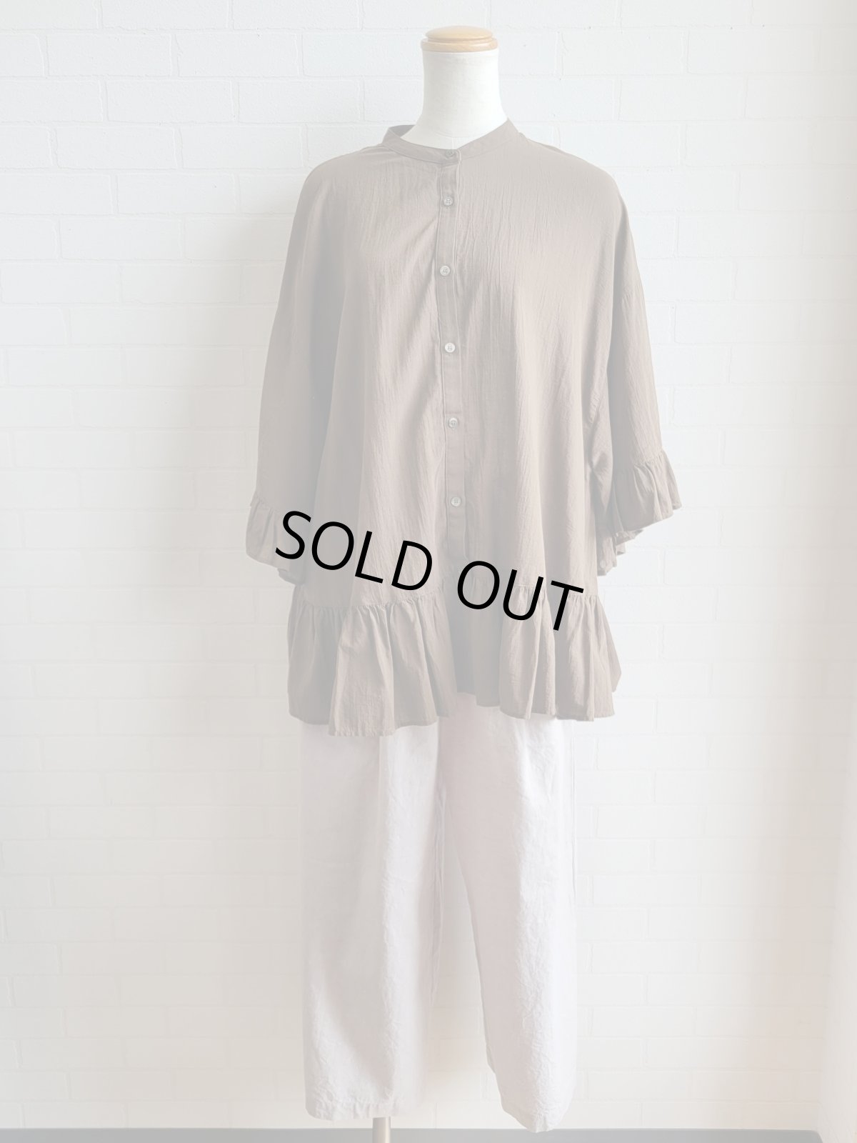 画像4: 【blue willow】綿麻ワイドストレートパンツ (4)