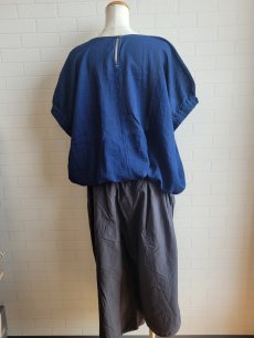 画像6: 【UNPLE】インディゴビエラドロストブラウス (6)