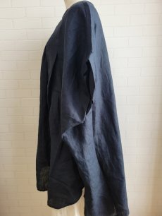 画像2: 【blue willow】リネンタックチュニック BK (2)