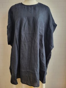 画像1: 【blue willow】リネンタックチュニック BK (1)