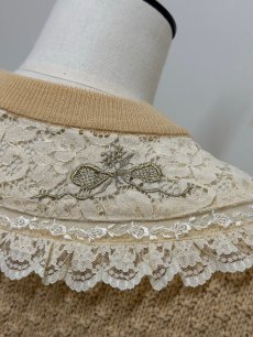 画像5: 【12月上旬〜12月中旬】ぽこぽこ編みリボンカーディガン（3L）6625020 (5)