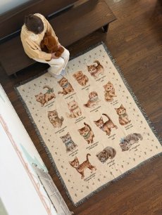 画像2: 【10月下旬〜11月上旬】こねこ図鑑ジャガードタペストリー大　6105040 (2)