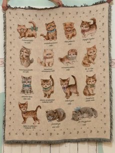 画像1: 【10月下旬〜11月上旬】こねこ図鑑ジャガードタペストリー大　6105040 (1)