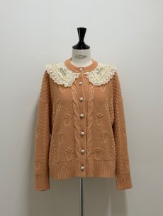 画像14: 【12月上旬〜12月中旬】ぽこぽこ編みリボンカーディガン（3L）6625020 (14)