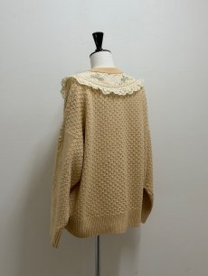 画像4: 【12月上旬〜12月中旬】ぽこぽこ編みリボンカーディガン（3L）6625020 (4)