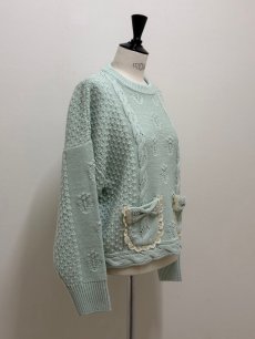 画像8: 【12月上旬〜12月中旬】ぽこぽこ編みリボンプルオーバー（3L） 6625040 (8)