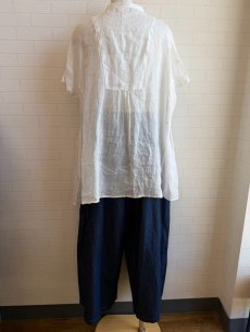 画像6: 【UNPLE】ラミーボイルパネルギャザーブラウス (6)