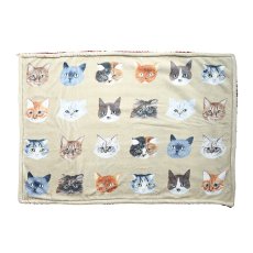 画像1: Matsuo Miyuki Boa Blanket Cat Face-BE　MM734 (1)